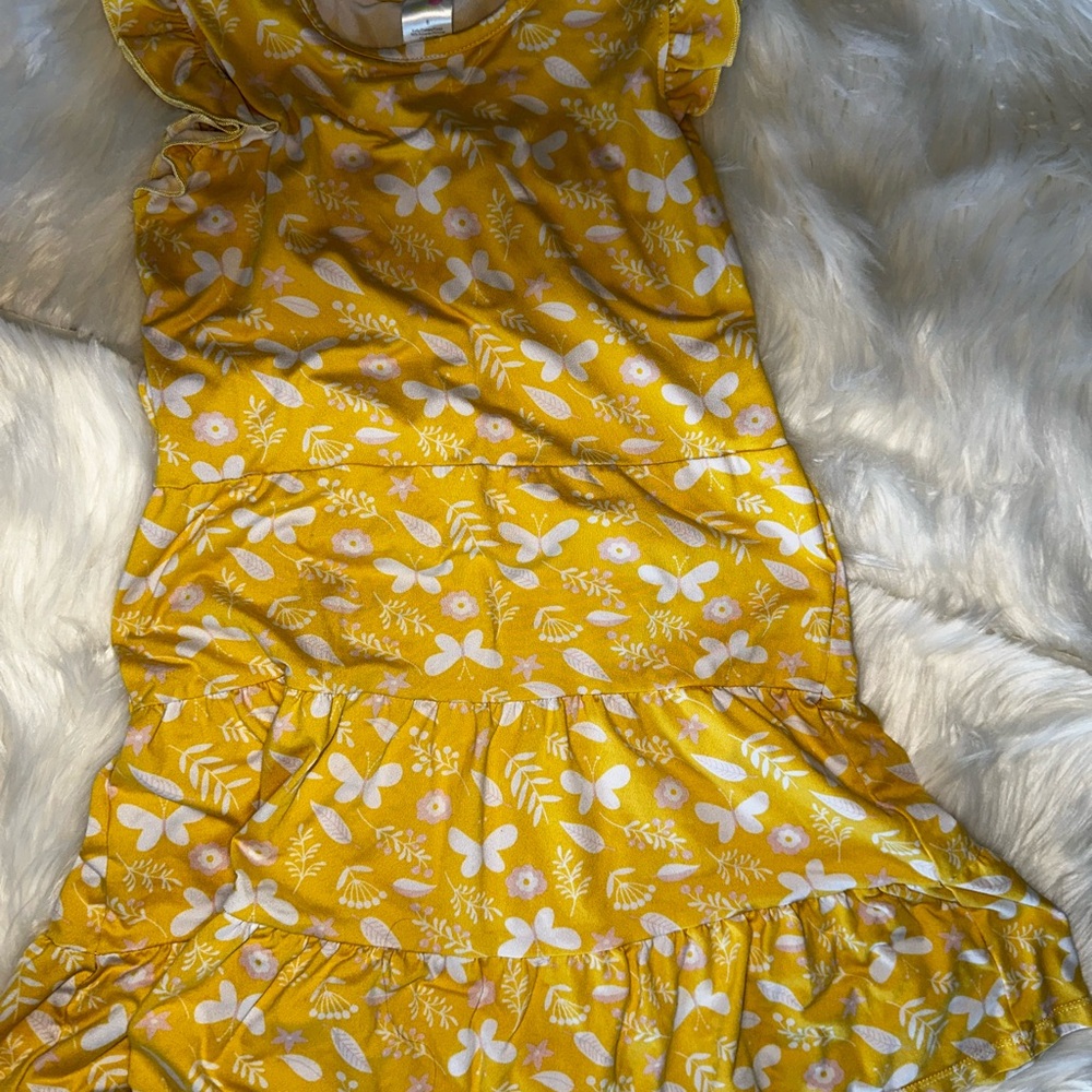 Yellow Floral Kids Dress